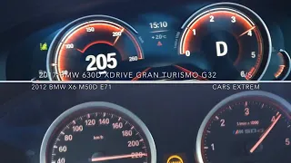 0-250 KM/H RACE: 2017 BMW 630d xDrive Gran Turismo G32 VS 2012 BMW X6 M50d E71