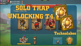 LORDS MOBILE - F2P SOLO TRAP UNLOCKING T4 || BUILDING T4 SOLO TRAP