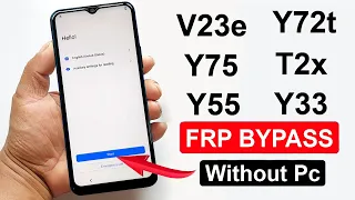 Vivo V23e/Y72t/Y75/T2x/Y55/Y33e/Y33/Y33s/ FRP Bypass Android 12 | All Vivo Google Account Remove |