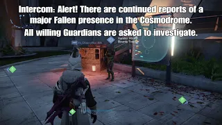 Idle Dialogue, The Tower | Intercom: "Major Fallen Presence in the Cosmodrome" | Destiny