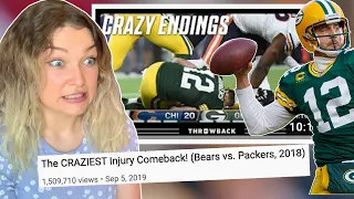 New Zealand Girl Reacts to AARON ROGERS - THE CRAZIEST INJURY COMEBACK - (Bears Vs Packers, 2018)