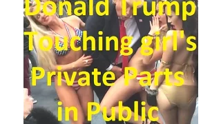 Donald Trump With Naughty Girls in Street of Times Square Touching Girls' Private parts