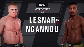 Brock Lesnar vs. Francis Ngannou (EA Sports UFC 3) CPU vs. CPU - Crazy UFC 👊🤪