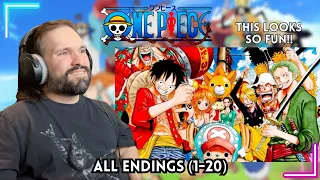 New Anime Fan Reacts To One Piece ALL Endings (1-20)