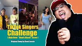 Tiktok Singers High note Challenge Heart Attack by Demi Lovato | Reaction