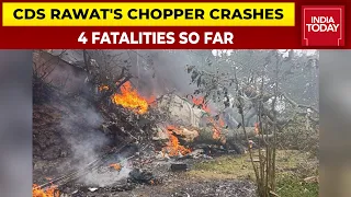 Helicopter Carrying CDS Bipin Rawat, Wife Crashes Near Tamil Nadu's Coonoor, Four Fatalities So Far