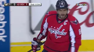 Alex Ovechkin scores vs Penguins and Fleury from the left circle (2017)