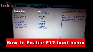How to Enable F12 Boot Menu ?