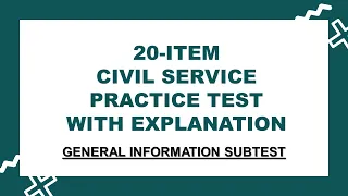 GENERAL INFORMATION SUBTEST | CIVIL SERVICE PRACTICE TEST with Answers and Explanation | InspireHub
