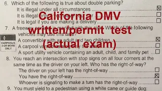 2023 California DMV Written Permit test Actual Exam-Original exam /2023 California DMV written tests