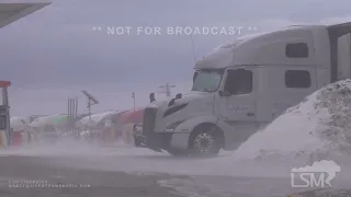 02-21-2023 Rawlins, WY - i80 Shutdown Ahead of Blizzard-Stranded Semis-Huge Snow Removal