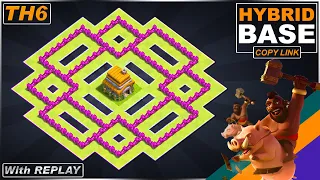 NEW TH6 Base with REPLAY 2021 | COC TH6 hybrid Base Copy link - Clash of Clans