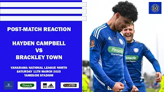 Hayden Campbell Reaction | Curzon Ashton vs Brackley Town | Vanarama National League North