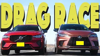 2023 Lexus RX500H F Sport vs 2023 Volvo XC60 T8 Recharge, part 2. Drag and Roll Race.