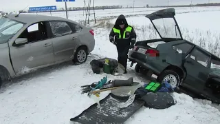 Сотрудники  полиции Сорочинского городского округа устанавливают обстоятельства ДТП