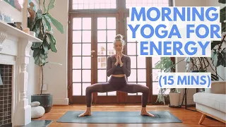 15 Minute MORNING YOGA To Feel Connected + Energised | Energising Morning Yoga Flow (all levels)