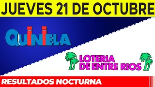 Resultados Quinielas nocturnas de Córdoba y Entre Rios Jueves 21 de Octubre