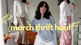 everything I thrifted in March! collective thrift haul and try on