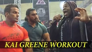 Kai Greene Workout with Indian Athletes at Jeria Cage - IHFF Sheru Cassic