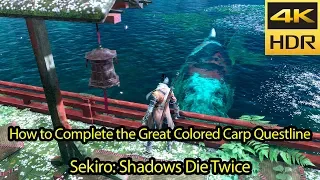 Sekiro Questlines - Great Colored Carp [4k HDR 60fps] Achievement / Trophy - Includes Optional Lore