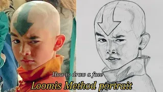 Unlock You Inner Artist:Loomis Method portrait Face:How to Draw Aang’s Face beginners tutorial