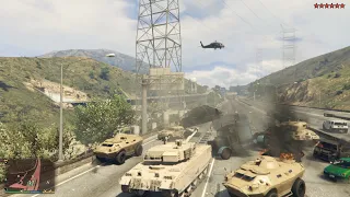GTA V Intense Tank Rampage + 10 Star Wanted Level Escape(RDE 4.0)