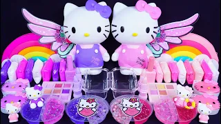 "Kitty" Slime. Mixing Makeup into clear slime! 🌈ASMR🌈 #satisfying #슬라임 (351)