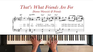 That's What Friends Are For - Dionne Warwick & Friends. Piano tutorial + sheet music. Intermediate.