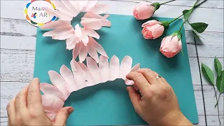 Crepe paper rose, a simple and quick idea to make a pretty rose ❤️🌹 EASY CREPE PAPER FLOWER ❤️🌹