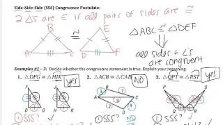 4.3: Prove Triangles Congruent by SSS