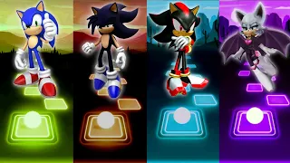 Sonic vs Dark Sonic vs Shadow vs Rouge - Tiles Hop EDM Rush!!
