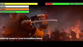 Paws of Fury: The Legend of Hank (2022) Final Battle with healthbars (1/2)