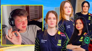 s1mple plays faceit with NIP female roster! | csgo