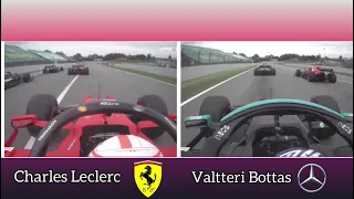 Charles Leclerc vs Bottas on the first lap | 2021 Spanish GP