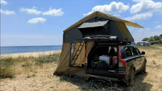 Roof Tent Camping on the Wild Beach, in Bulgaria