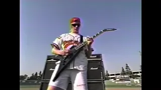 Dave Mustaine plays the National Anthem on MTV Rock N' Jock Softball Challenge (1993) #megadeth