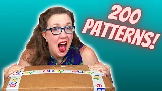 Huge vintage pattern unboxing from a mystery box on Mercari (Pokemon card opening style)