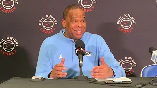 UNC coach Hubert Davis postgame after the Tar Heels' 103-101 quadruple overtime loss to Alabama