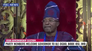 Party Members Welcome Gov. Gboyega Oyetola To Ile Ogbo, Bode Osi, Iwo