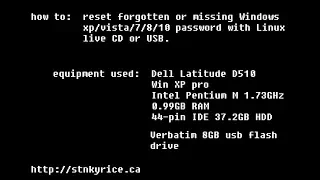 Reset Win 98/XP/Vista/7/8/10 Forgotten Password with Ubuntu Live USB