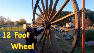 A 12 Foot Logging Wheel Rebuild Begins | Engels Coach Shop