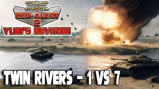 Twin Rivers: 7 vs 1 Extra Hard AI - Red Alert 2 Battle!