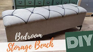 DIY Bedroom Storage Bench / Modern Tufted Ottoman