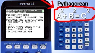 TI 84 Plus CE Pythagorean Theorem Program