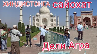 Хиндистонга сайохат ! ДЕЛИ дан АГРА га ТОЖ МАХАЛ кўргани! авто  стоп