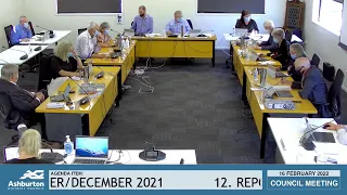 Ashburton District Council Meeting for 16 February 2022