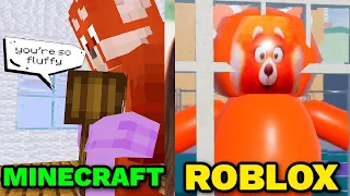 YOU'RE SO FLUFFY! Turning Red ROBLOX Vs. MINECRAFT
