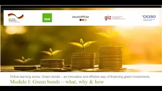 Green bond online learning series – Module 1: Green bonds – what, why & how