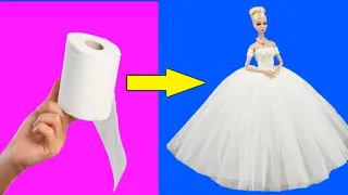 Cómo hacer Ropa Sin Coser para Barbies. Vestidos para Muñecas