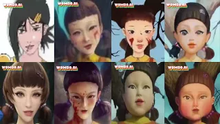 Every Squid game doll Singing 🎶 chacarron (DeepFake)